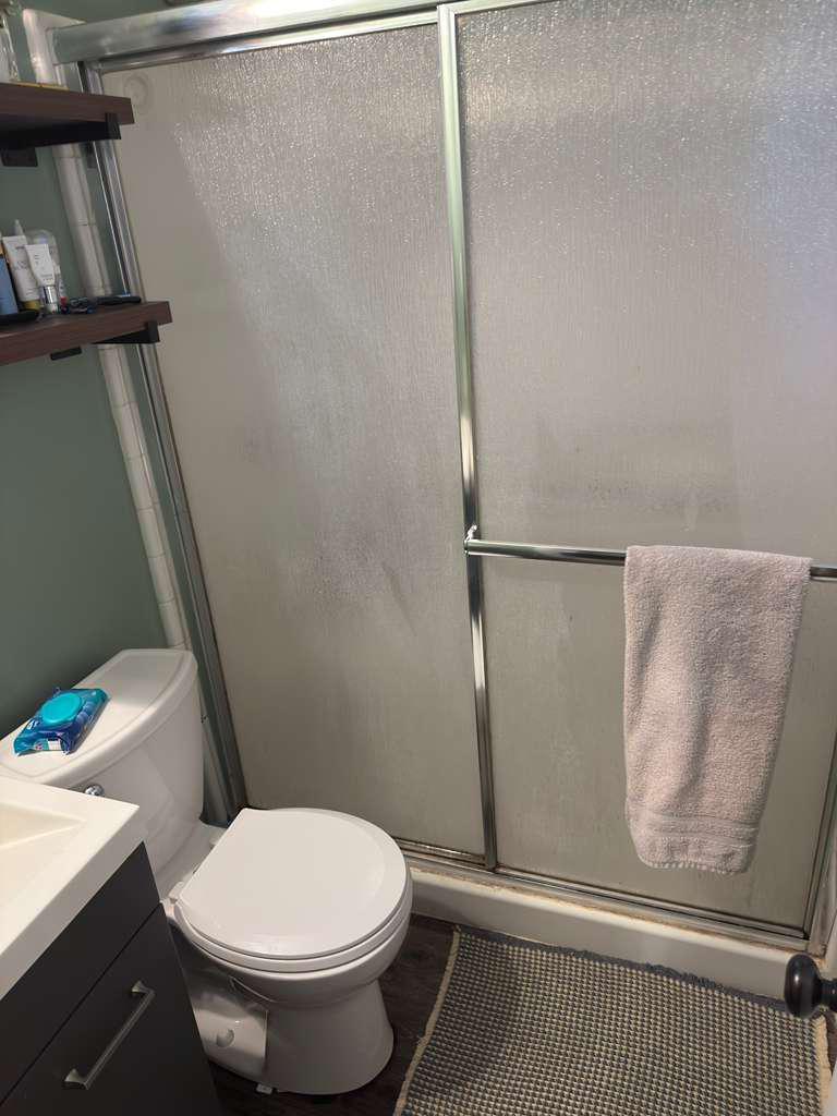 Professional bathroom cleaning King of Prussia - restored shower doors and sanitized surfaces