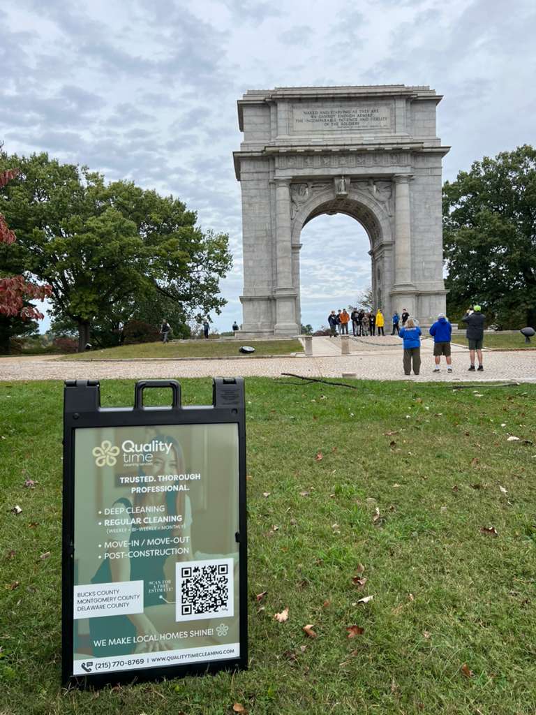 Quality Time Cleaning serving homes near Washington Memorial Arch Valley Forge National Historical Park